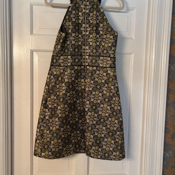 Phoebe Couture Brocade Embellished Halter Cocktail Dress - Picture 3 of 4